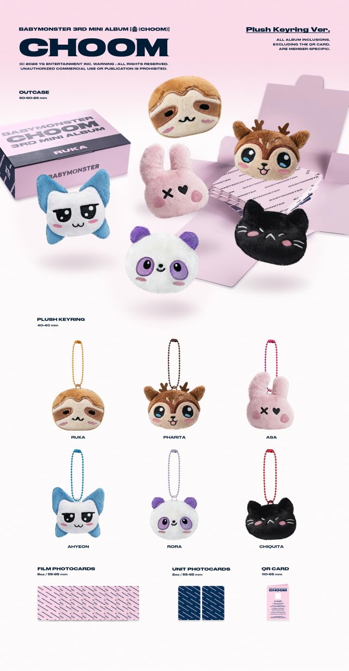 Amazon.com: BABY MONSTER CHOOM 3rd Mini Album 3p Set (ASA+ASA+